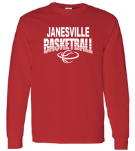 Load image into Gallery viewer, Janesville Basketball Long Sleeve T-Shirt (10 color options)
